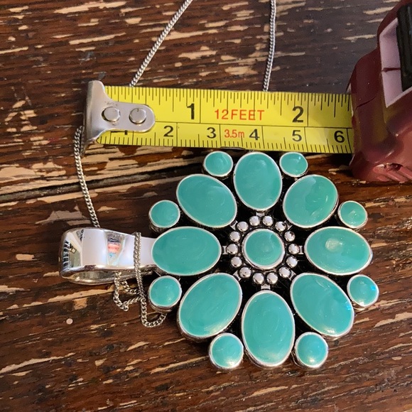 Reversible red and turquoise colored pendant - Picture 7 of 7